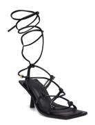 Penny Heels With Straps Sandal Med Hæl Black Malina