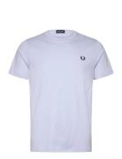 Crew Neck T-Shirt Tops T-shirts Short-sleeved Blue Fred Perry