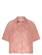 Jacket Ss Vis Satin Topp Pink Hunkemöller