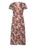 Elyse S/S Tea Dress Knelang Kjole Pink French Connection