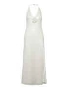Aradia Sequin Halter Dress Knelang Kjole White Bardot