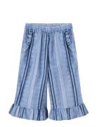 Amie Ruffle Pant Bottoms Trousers Blue Fliink