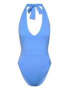 Resort Halterneck Swimsuit Sport Swimsuits Blue Casall