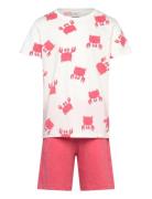 Set Top Ss Aop Shorts Sets Sets With Short-sleeved T-shirt Pink Lindex
