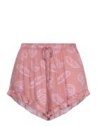 Short Vis Satin Ruffle Pyjamas Pink Hunkemöller