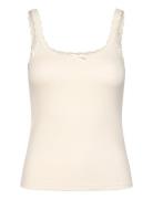 Singlet Pointelle Lace Tops T-shirts & Tops Sleeveless Cream Hunkemöll...