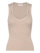 Alethia Tops T-shirts & Tops Sleeveless Beige Reiss