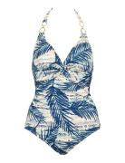Nura Swimsuit Halterneck Badedrakt Badetøy Blue Missya