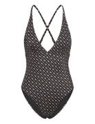 Bb Monogram Swimsuit Badedrakt Badetøy Multi/patterned BOSS