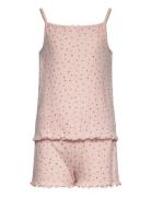 Pajama Pointelle Ss Pyjamas Sett Pink Lindex