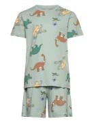 Pyjama Tee Shorts Vehicle Boat Pyjamas Sett Blue Lindex