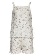 Pajama Pointelle Ss Pyjamas Sett White Lindex