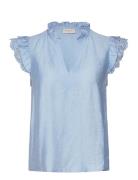 Fqlisa-Blouse Tops Blouses Sleeveless Blue FREE/QUENT