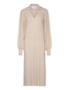 Slfselene Ls Knit Dress B Knelang Kjole Cream Selected Femme