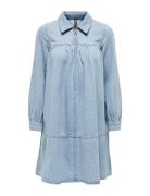 Onlmadden Ls Zip Dnm Dress Bj17335 Kort Kjole Blue ONLY
