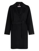 Reg Df Wool Belted Coat Outerwear Coats Winter Coats Black Tommy Hilfi...