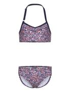 Bikini W. Halterneck, Aop Bikini Multi/patterned Color Kids