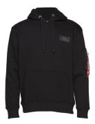 Back Print Hoodie Tops Sweat-shirts & Hoodies Hoodies Black Alpha Indu...