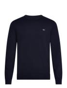Cotton C-Neck Tops Knitwear Round Necks Navy GANT