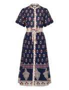 Matall Midi Dress Ss Knelang Kjole Multi/patterned Lollys Laundry