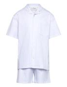 Striped Cotton Short Pyjamas Pyjamas Sett Blue Mango