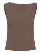 Asymmetrical Draped Top With Straps Tops T-shirts & Tops Sleeveless Br...