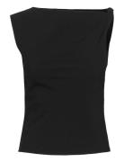 Asymmetrical Draped Top With Straps Tops T-shirts & Tops Sleeveless Bl...