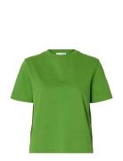 Slfessential Ss Boxy Tee Noos Tops T-shirts & Tops Short-sleeved Green...
