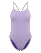 Nike Hydrastrong Solid Cutout Piece Sport Swimsuits Purple NIKE SWIM