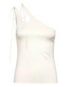 Asymmetric Tie Jersey Tank Top Tops T-shirts & Tops Sleeveless White M...