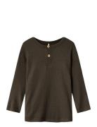 Nmmkab Ls Top Noos Tops T-shirts Long-sleeved T-shirts Brown Name It