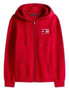 Americana Zip Through Hoody Tops Sweat-shirts & Hoodies Hoodies Red To...