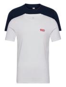 2Pk Crewneck Graphic Hm Chesth Tops T-shirts Short-sleeved White Levi'...