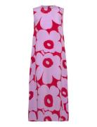 Migot Unikko Knelang Kjole Pink Marimekko