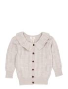 Merino Pattern Cardigan W. Collar Tops Knitwear Cardigans Beige Copenh...
