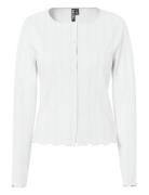 Pcmarie Ls Poin Cardigan Jrs Noos Bc Tops Knitwear Cardigans White Pie...