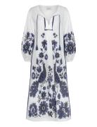 Siloll Maxi Dress 3/4 Knelang Kjole White Lollys Laundry