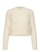 Openwork Knit Cardigan Tops Knitwear Cardigans Cream Mango