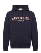Graphic Sweat Hoodie Tops Sweat-shirts & Hoodies Hoodies Navy GANT