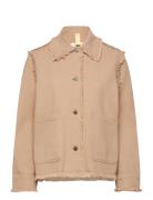 Sissel Distressed Light Taupe Dongerijakke Denimjakke Beige Brixtol Te...