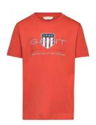 Archive Shield Ss T-Shirt Tops T-shirts Short-sleeved Orange GANT