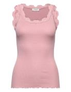 Rwbabette Sl U-Neck Long Lace Top Tops T-shirts & Tops Sleeveless Pink...