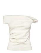 Asymmetrical Strapless Top Tops T-shirts & Tops Sleeveless White Mango
