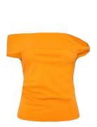 Asymmetrical Strapless Top Tops T-shirts & Tops Sleeveless Orange Mang...