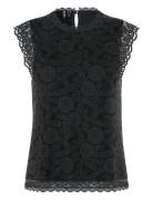 Pcolline Sl Lace Top Wvn Noos Tops T-shirts & Tops Sleeveless Black Pi...