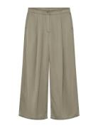Fisher - Fluid Viscose Bottoms Trousers Straight Leg Khaki Green Day B...