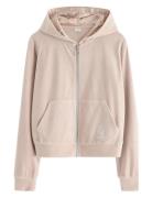 Hoodie I Velour Tops Sweat-shirts & Hoodies Hoodies Cream Lindex