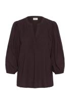 Kaannika Blouse Tops Blouses Short-sleeved Brown Kaffe