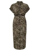 Olmhannover Life S/S Shirt Dress Noos Knelang Kjole Brown Only Materni...