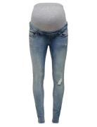 Olmblush Mid Sk Ank Rw Dnm Noos Bottoms Jeans Skinny Blue Only Materni...